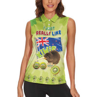 New Zealand Kiwi Women Sleeveless Polo Shirt I Just Really Like Kiwis