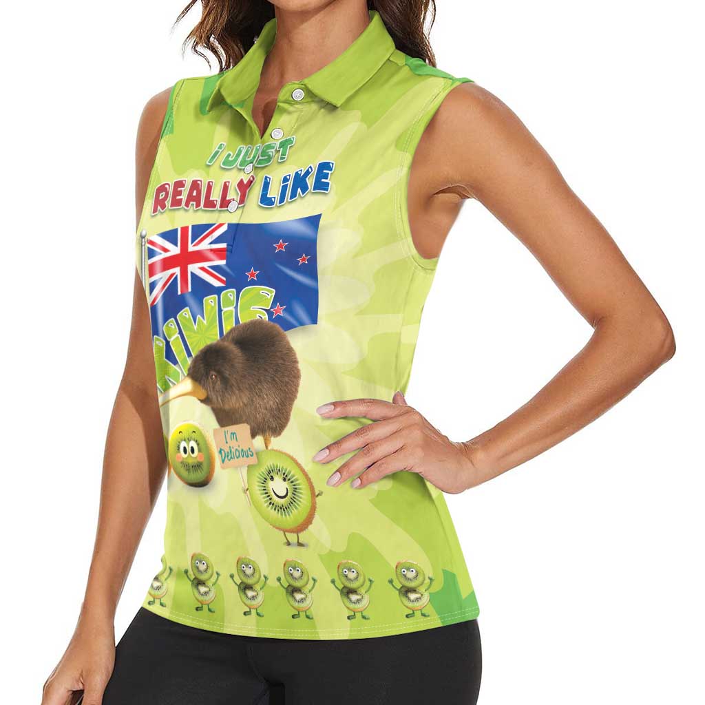 New Zealand Kiwi Women Sleeveless Polo Shirt I Just Really Like Kiwis