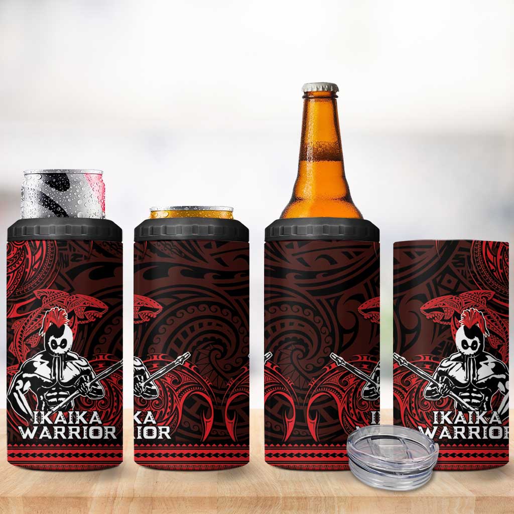 Hawaii Ikaika Warrior 4 in 1 Can Cooler Tumbler Hawaiian Tribal Tattoo