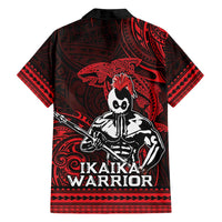 Hawaii Ikaika Warrior Family Matching Off Shoulder Short Dress and Hawaiian Shirt Hawaiian Tribal Tattoo DT04 - Polynesian Pride