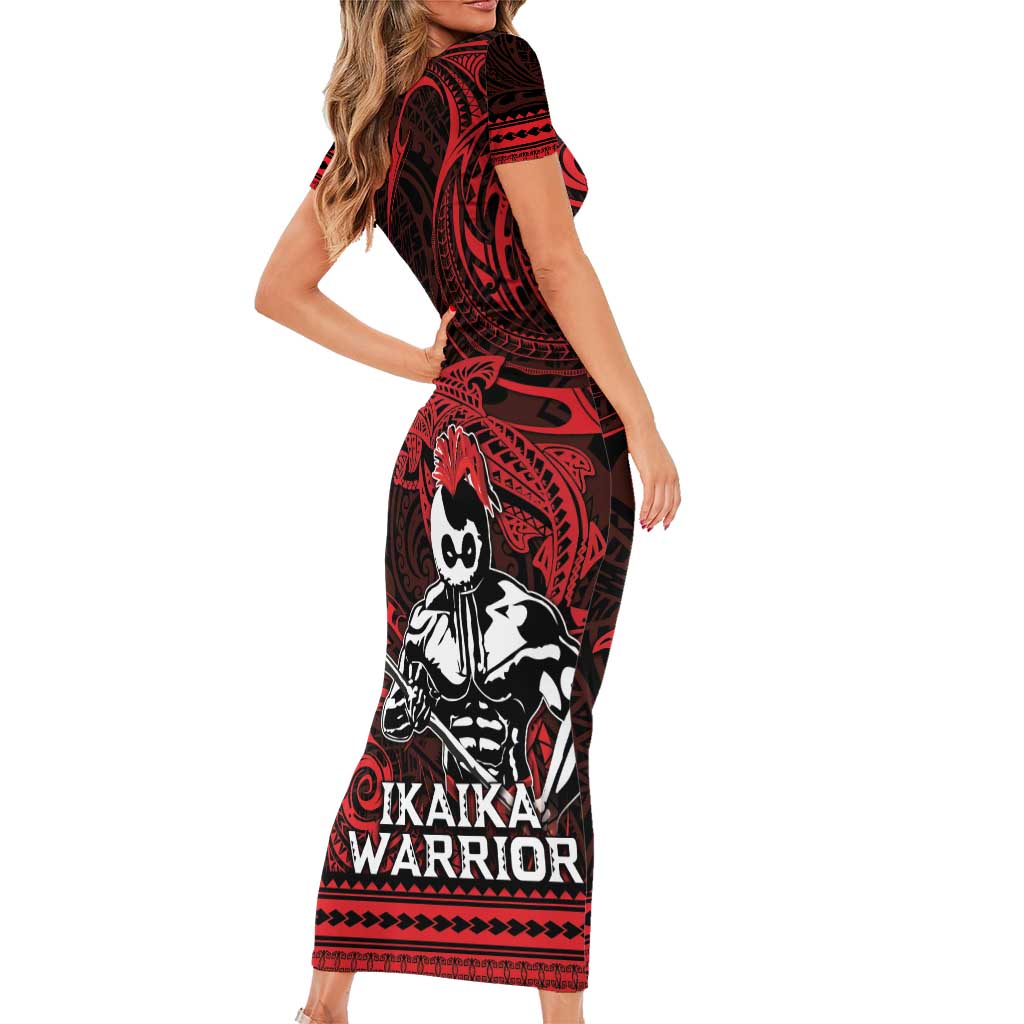 Hawaii Ikaika Warrior Family Matching Short Sleeve Bodycon Dress and Hawaiian Shirt Hawaiian Tribal Tattoo DT04 - Polynesian Pride