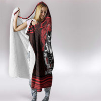 Hawaii Ikaika Warrior Hooded Blanket Hawaiian Tribal Tattoo
