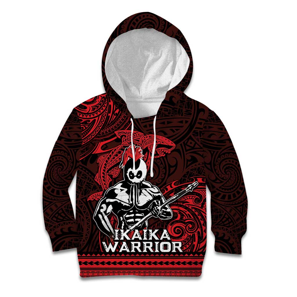 Hawaii Ikaika Warrior Kid Hoodie Hawaiian Tribal Tattoo DT04 Hoodie Red - Polynesian Pride