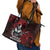Hawaii Ikaika Warrior Leather Tote Bag Hawaiian Tribal Tattoo