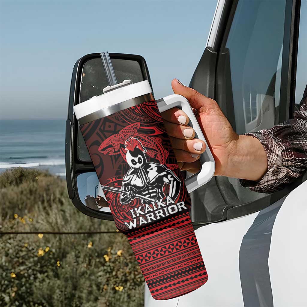 Hawaii Ikaika Warrior Tumbler With Handle Hawaiian Tribal Tattoo