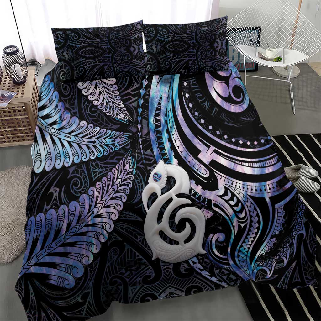 New Zealand Aotearoa Bedding Set Maori Hei Manaia Purple Paua Shell DT04 - Polynesian Pride