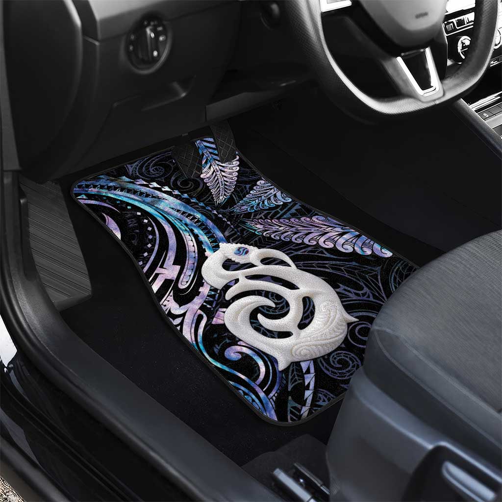New Zealand Aotearoa Car Mats Maori Hei Manaia Purple Paua Shell