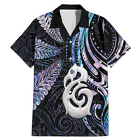 New Zealand Aotearoa Family Matching Mermaid Dress and Hawaiian Shirt Maori Hei Manaia Purple Paua Shell DT04 Dad's Shirt - Short Sleeve Purple - Polynesian Pride