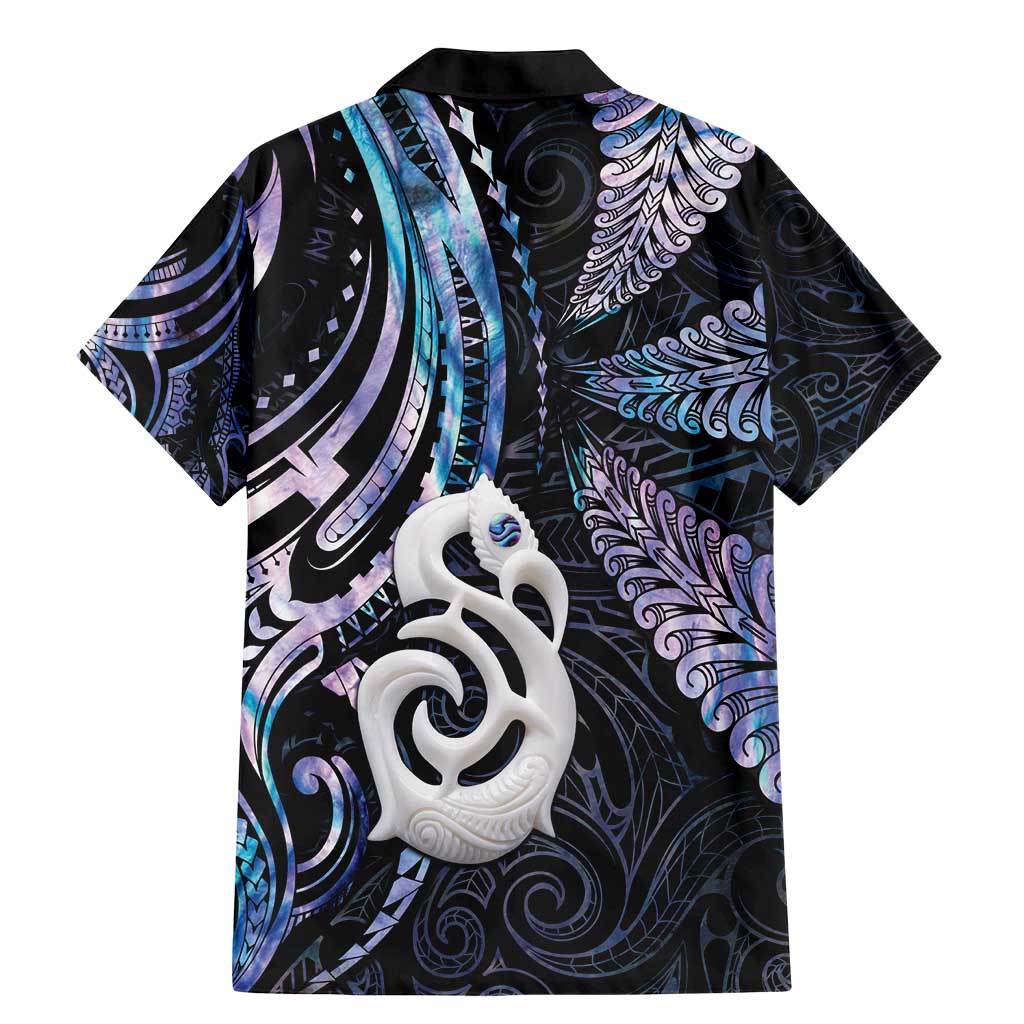 New Zealand Aotearoa Family Matching Mermaid Dress and Hawaiian Shirt Maori Hei Manaia Purple Paua Shell DT04 - Polynesian Pride