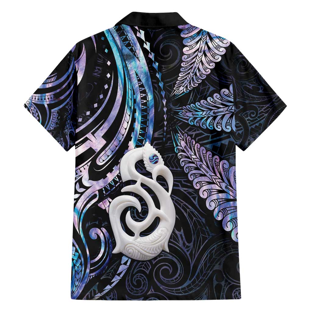 New Zealand Aotearoa Family Matching Tank Maxi Dress and Hawaiian Shirt Maori Hei Manaia Purple Paua Shell DT04 - Polynesian Pride