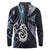New Zealand Aotearoa Long Sleeve Polo Shirt Maori Hei Manaia Purple Paua Shell