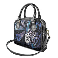 New Zealand Aotearoa Shoulder Handbag Maori Hei Manaia Purple Paua Shell