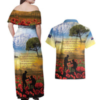 New Zealand ANZAC Day Couples Matching Off Shoulder Maxi Dress and Hawaiian Shirt The Ode Remembrance And Poppy DT04 - Polynesian Pride