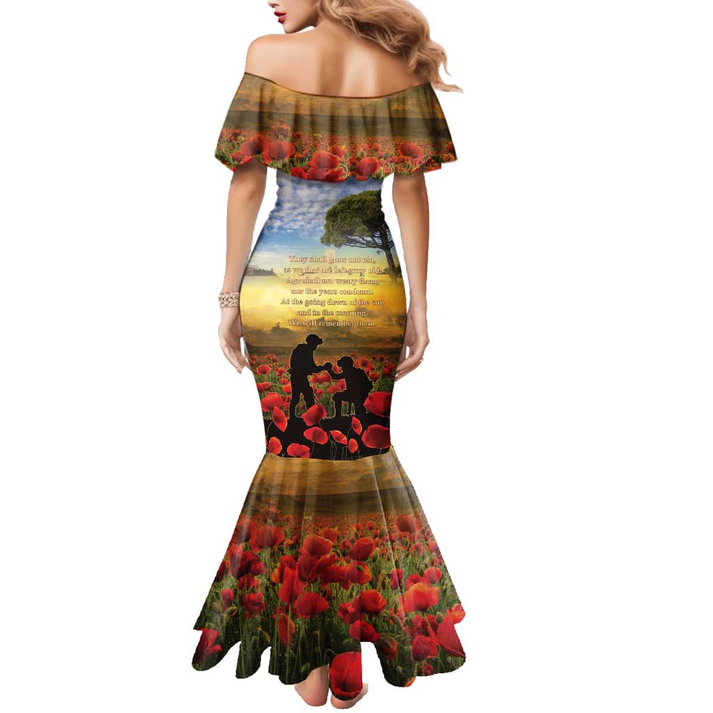 New Zealand ANZAC Day Family Matching Mermaid Dress and Hawaiian Shirt The Ode Remembrance And Poppy DT04 - Polynesian Pride
