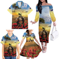New Zealand ANZAC Day Family Matching Off The Shoulder Long Sleeve Dress and Hawaiian Shirt The Ode Remembrance And Poppy DT04 - Polynesian Pride