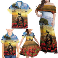 New Zealand ANZAC Day Family Matching Off Shoulder Maxi Dress and Hawaiian Shirt The Ode Remembrance And Poppy DT04 - Polynesian Pride
