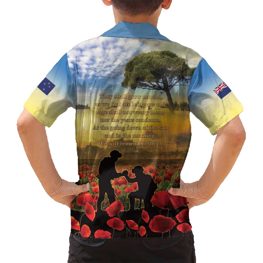 New Zealand ANZAC Day Family Matching Off Shoulder Short Dress and Hawaiian Shirt The Ode Remembrance And Poppy DT04 - Polynesian Pride