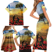 New Zealand ANZAC Day Family Matching Short Sleeve Bodycon Dress and Hawaiian Shirt The Ode Remembrance And Poppy DT04 - Polynesian Pride