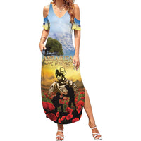 New Zealand ANZAC Day Family Matching Summer Maxi Dress and Hawaiian Shirt The Ode Remembrance And Poppy DT04 Mom's Dress Yellow - Polynesian Pride