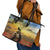 New Zealand ANZAC Day Leather Tote Bag The Ode Remembrance And Poppy