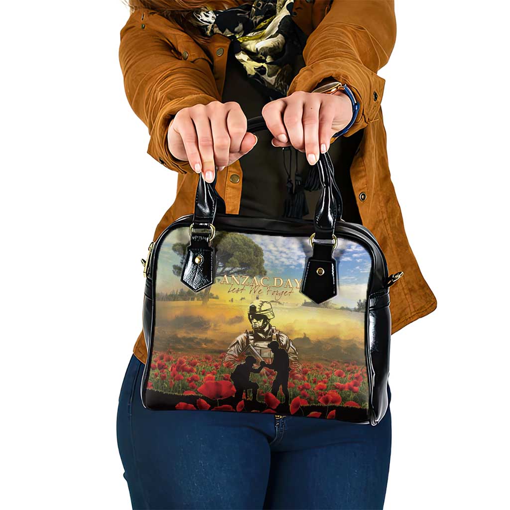 New Zealand ANZAC Day Shoulder Handbag The Ode Remembrance And Poppy