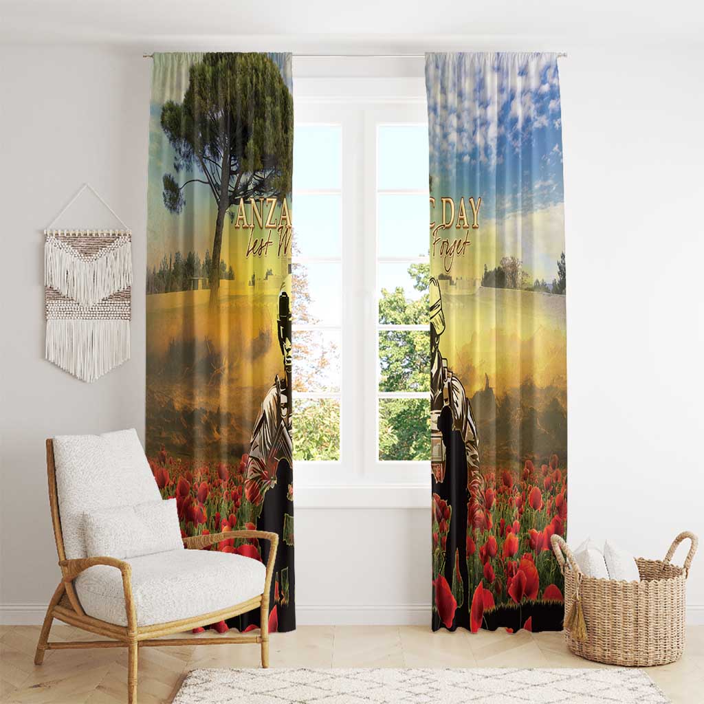 New Zealand ANZAC Day Window Curtain The Ode Remembrance And Poppy