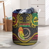 Vanuatu Language Week Laundry Basket Boar Tusk Warrior Tribal Floral Pattern
