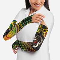 Vanuatu Language Week Arm Sleeves Boar Tusk Warrior Tribal Floral Pattern