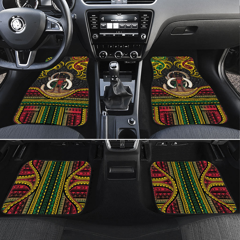 Vanuatu Language Week Car Mats Boar Tusk Warrior Tribal Floral Pattern