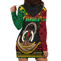Vanuatu Language Week Hoodie Dress Boar Tusk Warrior Tribal Floral Pattern