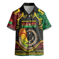 Vanuatu Language Week Kid Hawaiian Shirt Boar Tusk Warrior Tribal Floral Pattern