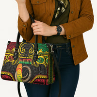 Vanuatu Language Week Leather Bag Boar Tusk Warrior Tribal Floral Pattern
