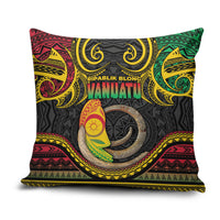 Vanuatu Language Week Pillow Cover Boar Tusk Warrior Tribal Floral Pattern