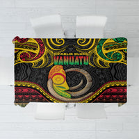 Vanuatu Language Week Tablecloth Boar Tusk Warrior Tribal Floral Pattern