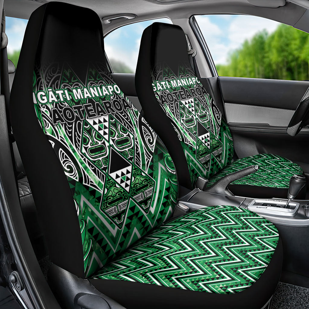 Aotearoa Ngati Maniapoto Car Seat Cover Maori Tribal Green Paua Shell Pattern DT05 - Polynesian Pride
