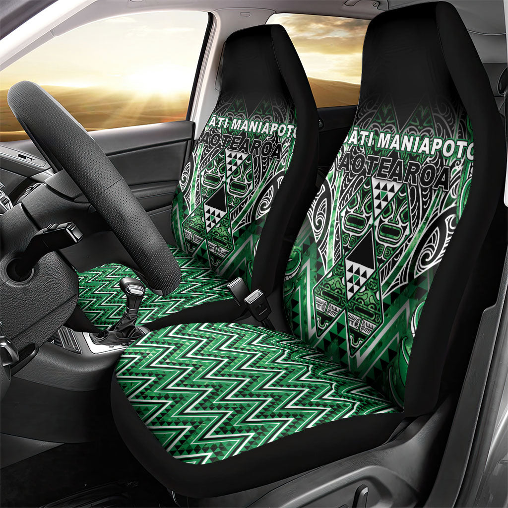 Aotearoa Ngati Maniapoto Car Seat Cover Maori Tribal Green Paua Shell Pattern DT05 - Polynesian Pride