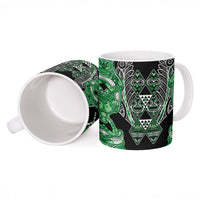 Aotearoa Ngati Maniapoto Ceramic Mug Maori Tribal Green Paua Shell Pattern DT05 - Polynesian Pride