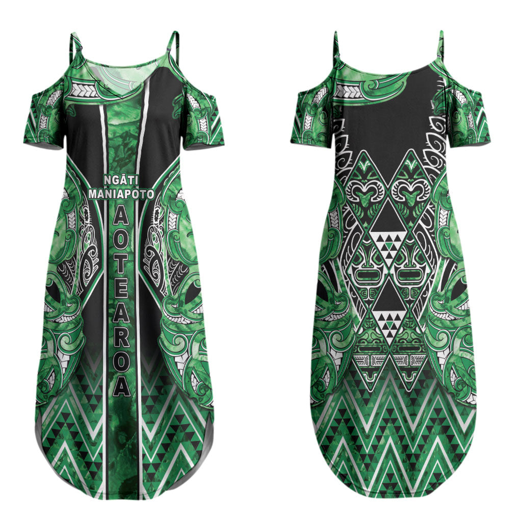 Aotearoa Ngati Maniapoto Couples Matching Summer Maxi Dress and Hawaiian Shirt Maori Tribal Green Paua Shell Pattern DT05 - Polynesian Pride
