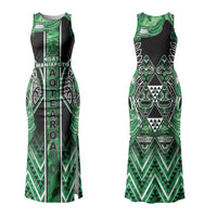 Aotearoa Ngati Maniapoto Couples Matching Tank Maxi Dress and Hawaiian Shirt Maori Tribal Green Paua Shell Pattern DT05 - Polynesian Pride