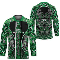 Aotearoa Ngati Maniapoto Hockey Jersey Maori Tribal Green Paua Shell Pattern DT05 - Polynesian Pride