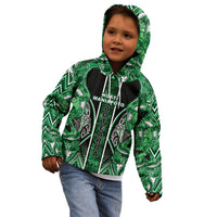 Aotearoa Ngati Maniapoto Kid Hoodie Maori Tribal Green Paua Shell Pattern DT05 - Polynesian Pride