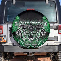 Aotearoa Ngati Maniapoto Spare Tire Cover Maori Tribal Green Paua Shell Pattern DT05 Green - Polynesian Pride
