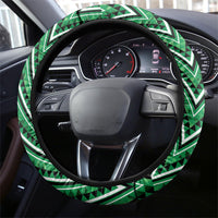Aotearoa Ngati Maniapoto Steering Wheel Cover Maori Tribal Green Paua Shell Pattern DT05 - Polynesian Pride