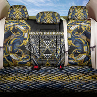 Aotearoa Ngati Raukawa Back Car Seat Cover Maori Tribal Yellow And Navy Paua Shell Pattern DT05 One Size Yellow - Polynesian Pride