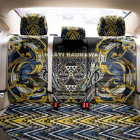 Aotearoa Ngati Raukawa Back Car Seat Cover Maori Tribal Yellow And Navy Paua Shell Pattern DT05 - Polynesian Pride