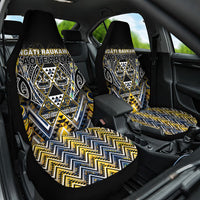 Aotearoa Ngati Raukawa Car Seat Cover Maori Tribal Yellow And Navy Paua Shell Pattern DT05 One Size Yellow - Polynesian Pride