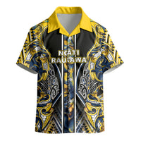 Aotearoa Ngati Raukawa Kid Hawaiian Shirt Maori Tribal Yellow And Navy Paua Shell Pattern DT05 - Polynesian Pride
