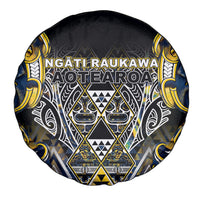 Aotearoa Ngati Raukawa Spare Tire Cover Maori Tribal Yellow And Navy Paua Shell Pattern DT05 - Polynesian Pride