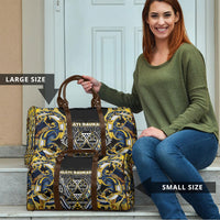 Aotearoa Ngati Raukawa Travel Bag Maori Tribal Yellow And Navy Paua Shell Pattern DT05 - Polynesian Pride