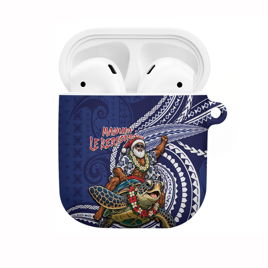 Samoa Christmas AirPods Case Santa Riding Sea Turtle
